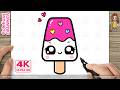 How to Draw a Cute Kawaii Popsicle | Easy Ice Cream Drawing for Kids & Toddlers!
