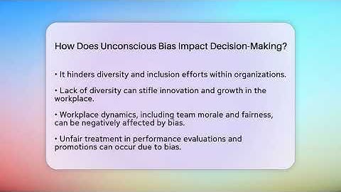 How Does Unconscious Bias Impact Decision-Making? - The Sociology Workshop