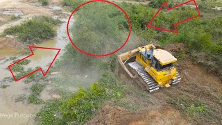 WOW ! Amazing Skill Operator Driver Bulldozer Crushing , Clearing Forest Move All Be Nice Field .