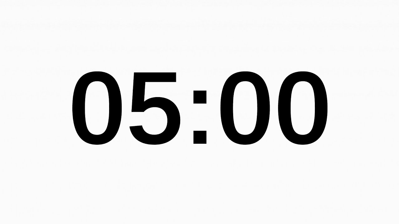 5 Minute Countdown Timer | No Sound | Chime at End - YouTube