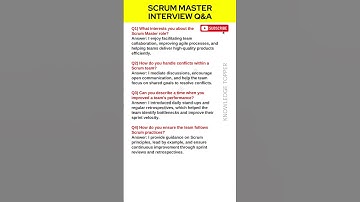 Scrum Master Interview Questions and Answers