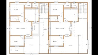 east face g+1 floor house plan | north east corner house plan | 4 bed room and double car parking |