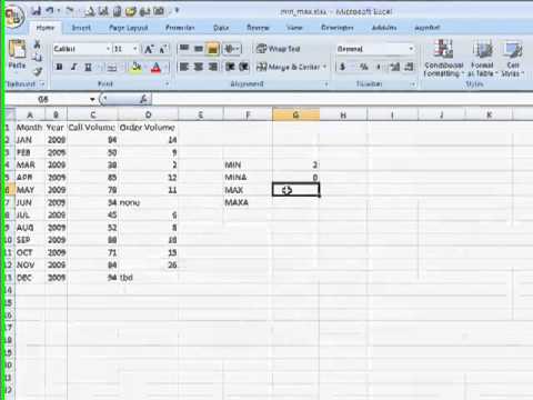 Use the MIN and MAX Functions