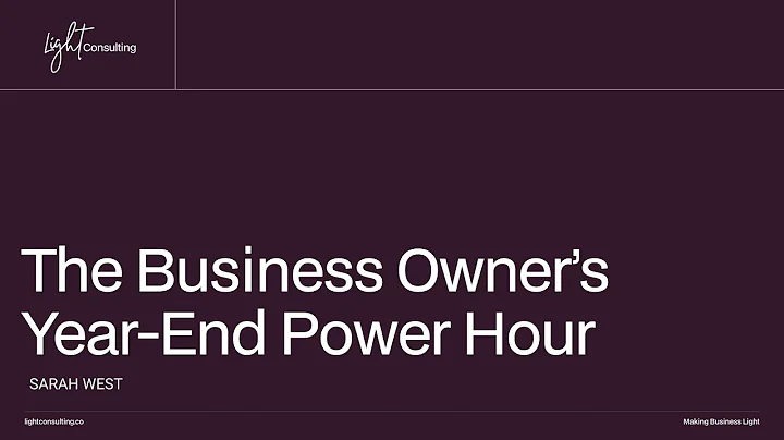 The Business Owner’s Year-End Power Hour