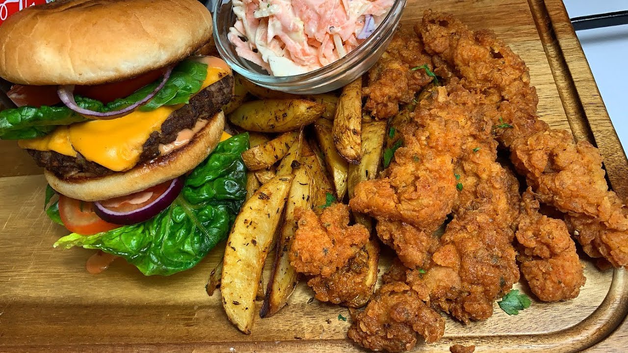 ДАВАЙТЕ ГОТОВИТЬ СО МНОЙ | ДВОЙНОЙ ЧИЗБУРГЕР | КАРТОФЕЛЬ ПО-ДЕРЕВЕНСКИ | ХРУСТЯЩИЕ КУРИНЫЕ ПОЛОСК...