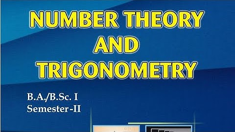 chapter 11 exercise 11.3 & 11.4 solution number theory and trigonometry 2nd semester maths