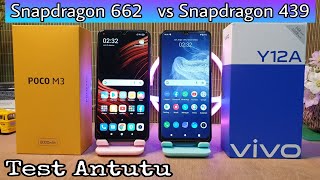 POCO M3 vs VIVO Y12A  Test Antutu Benchmark ~ Snapdragon 662 vs 439
