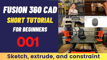 Fusion 360 SHORT Tutorial For Beginners 001: Create a Knob, learn sketch, extrude, and constraint