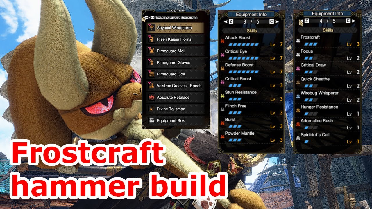 Monster Hunter Rise Sunbreak | Frostcraft Hammer build - YouTube
