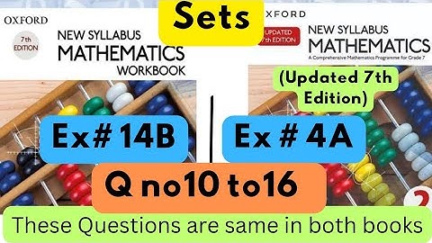 Oxford Mathematics 2, D2, NSM, Chapter no 14, Sets, Ex no 14B, Q no 10 to 16, #igcse #olevels