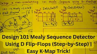 101 Sequence Detector (Non-Overlapping) Using D Flip-Flops | Mealy Machine Made Easy 🔥