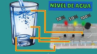 MEDIR y DETECTAR nivel DE AGUA con TRANSISTORES