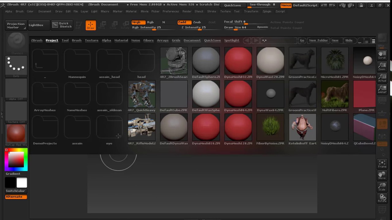 how to reset tool to center zbrush
