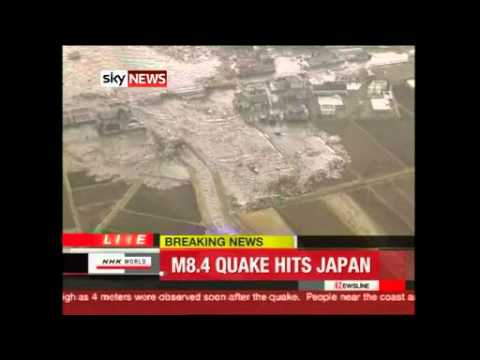 A 33ft tsunami has killed at least eight people as it swept over Japan's northeastern coast after a 8.9 magnitude megaquake near the capital Tokyo. The huge wave hit the port in the country's Sendai city, sending ships crashing into the shore and carrying cars and buildings through streets. Mass evacuations are taking place after Tsunami warnings were issued for the entire Pacific coast.