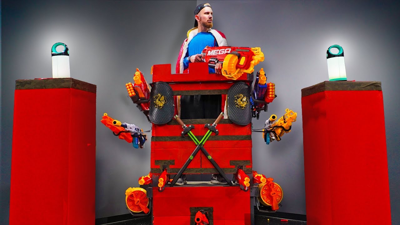 games people play ULTIMATE NERF BOX TOWER CHALLENGE!