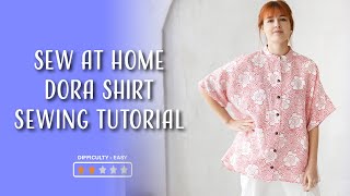 Sewing tutorial linen shirt, DIY Sewing a blouse + pattern | Sewing Habit