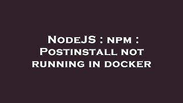 NodeJS : npm : Postinstall not running in docker