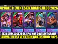UPDATE 11 EVENT SKIN GRATIS MOBILE LEGENDS 2026! SKIN COVENANT, STUN, LUCKYBOX, EPIC GRATISAN