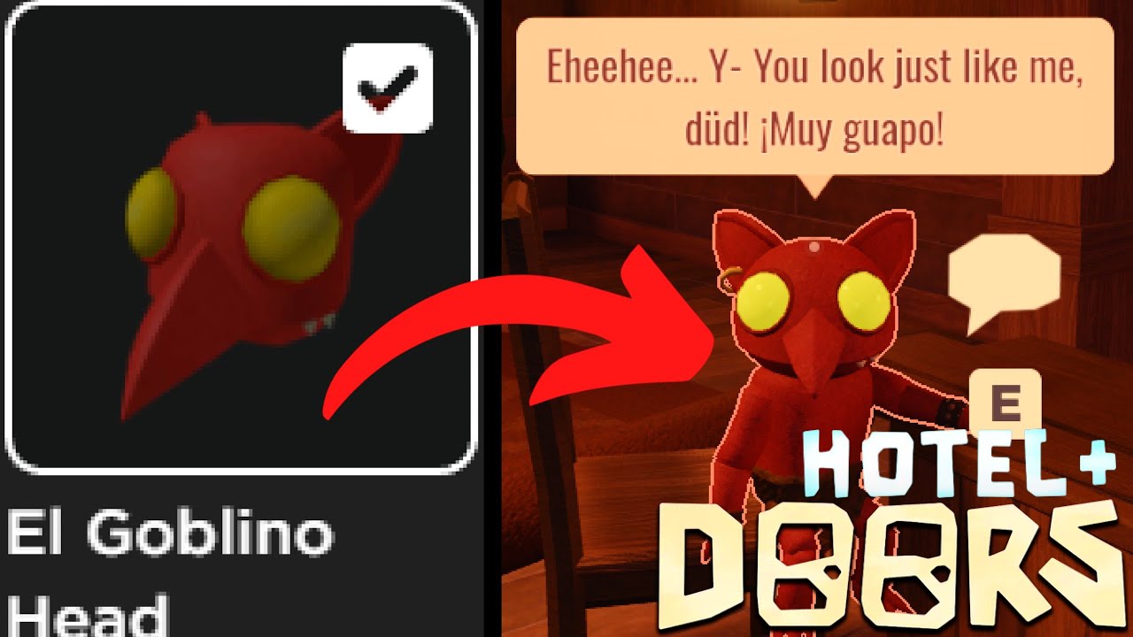 {DOORS} What happens if you wear El Goblino's head next to him? (SECRET
