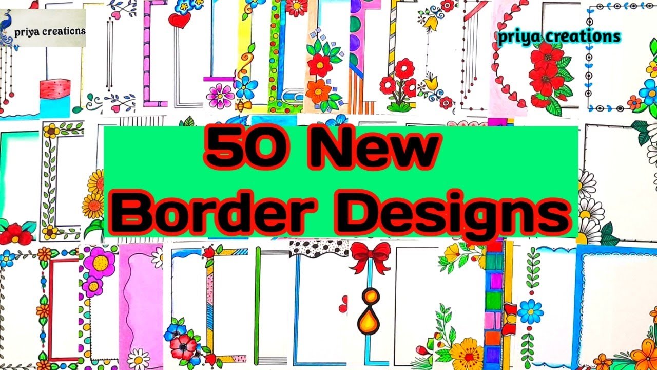 Creative Border Designs for School Projects | Easy and Beautiful Border ...