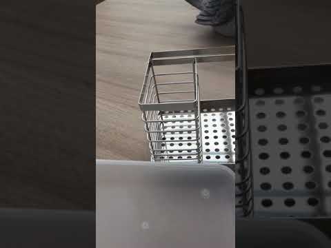 Oriware Rangement d'Evier Support Brosse Éponge Organiseur pour Évier Cuisine à Poser Acier Inoxydable - 25 x 