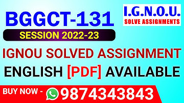 BGGCT-131 Solved Assignment 2022-23 in English,BGGCT 131 Solved Assignment 2023,BGGCT 131 Assignment