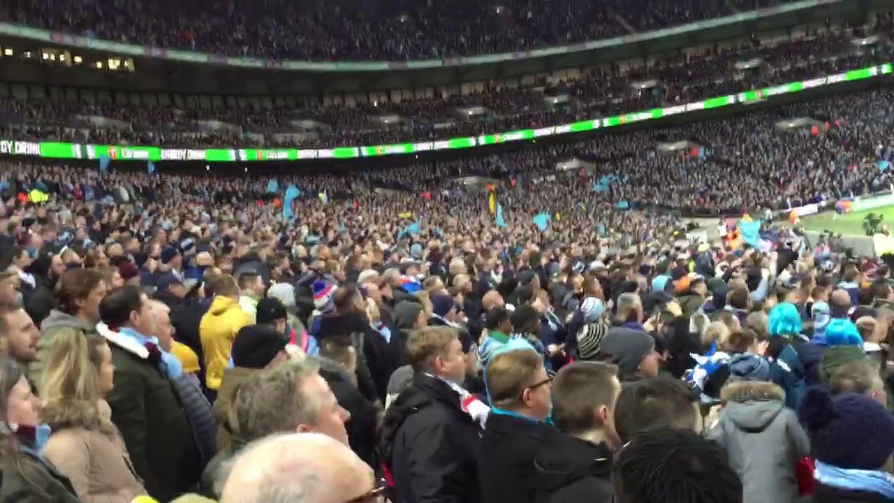 Manchester City Fans Singing After Vincent Kompany Goal Vs Arsenal At Wembley