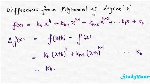 Finite Difference Operators - Conversion &  Polynomial of Degree N