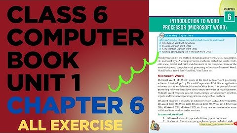 Class 6 computer book unit 1 chapter 6 // All Exercise// English Medium 