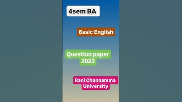 #4semester #ba question paper 2023 /  Rani Channamma University @anand9588 #shorts