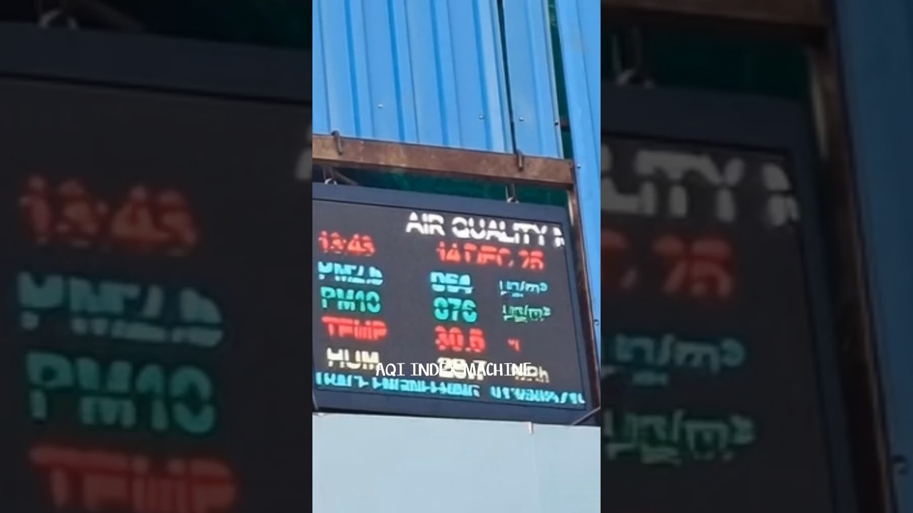 AQI INDEX Machine on construction site.
