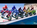 Spider Man Motorcycle Challenge - Airplane Ramp Challenge
