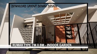RUMAH TYPE 7X8 - INDOOR GARDEN - DOWNLOAD LAYOUT DENAH screenshot 1
