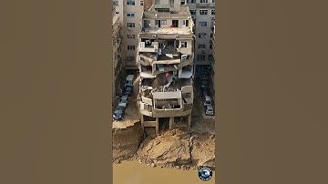 🌊 Suddenly Large Riverside Building Collapses Due To Earthquake 🏠😱 #buildingcollapse #shorts