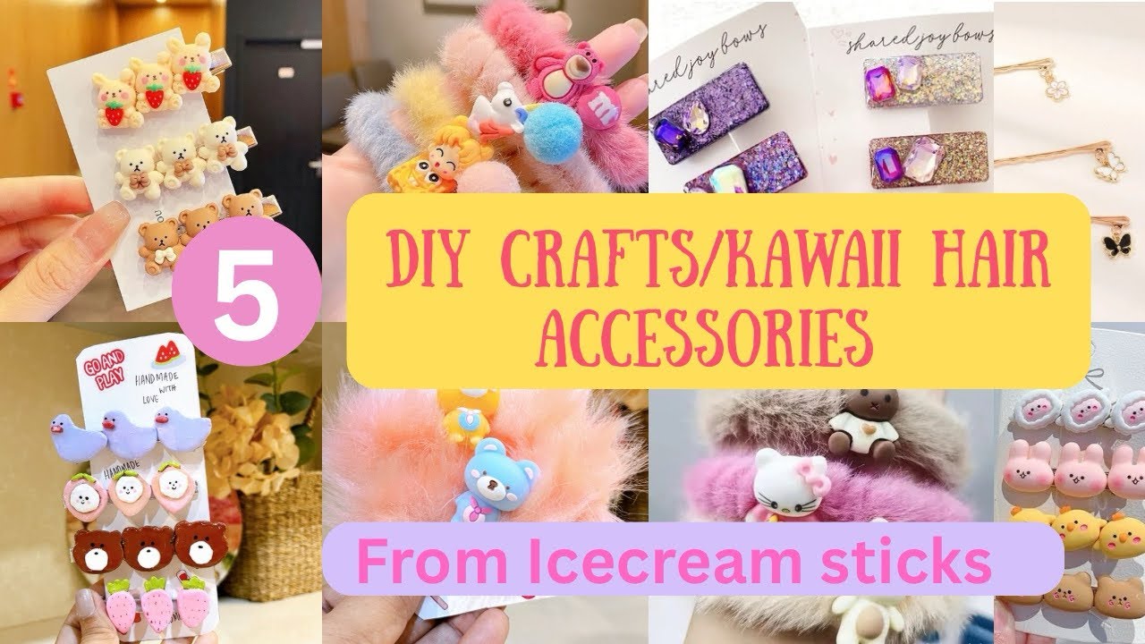 DIY Kawaii Hair Accessories 🎀 | Easy Best Out of Waste Craft for School Projects!!