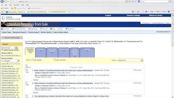 Literature Resources from Gale Database 4/24/2013