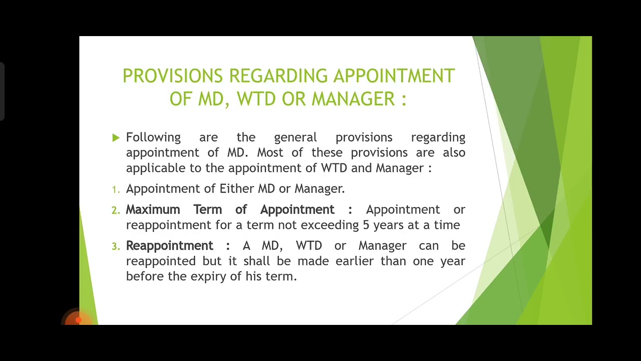 Whole Time Directors Concept and Provisions regarding Appointment YouTube