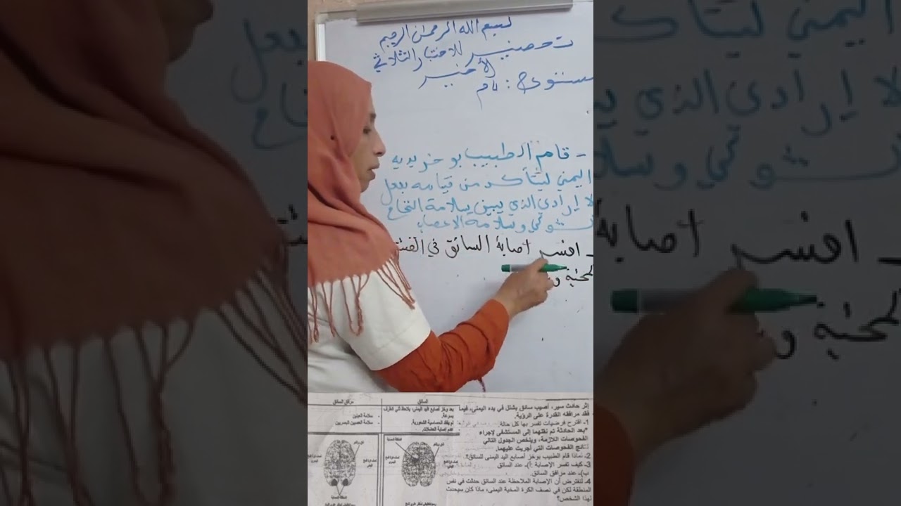 وضعية حول الاتصال العصبي لسنوات الرابعة متوسط بالتوفيق للجميع