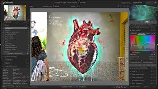 Darktable post-processing of a heart street graffiti art screenshot 4