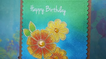 Almost an one layer card with masking and ink blending