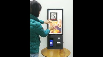 24" Black Wall Mount Self Service Terminal Printer QR Code Scanner POS Touch Screen Payment Kiosk