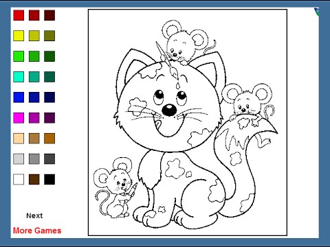 Cat Coloring Pages For Kids - Cat Coloring Pages Games - YouTube
