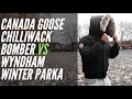 OUTDOOR WINTER TEST | CANADA GOOSE CHILLIWACK VS CANADA GOOSE WYNDHAM PARKA JACKET