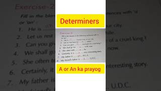 A An Determiner Practice Set | English Grammar Quiz