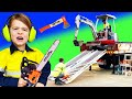 Construction Excavator Trucks for kids | BLiPPi kids Visit a Construction Site | min min playtime