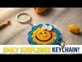 Easy Crochet Sunflower keychain 🌻 #Crochet #Handmade #DIY #easy #shorts #sunflower #howtomake #craft