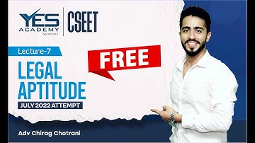 FREE CSEET Legal Aptitude Online Classes for July 2022 (Lec 7) | FREE CSEET LIVE Batch July 2022