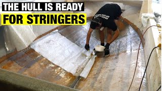 FIBREGLASSING THE HULL ready for STRINGERS| Pacemaker 20ft | Full BOAT RESTORATION V2  Part 12