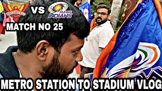 SRH VS MI MATCH DAY UPPAL METRO TO RAJIV GANDHI INTERNATIONAL CRICKET STADIUM VLOG | #srhvsmi #uppal