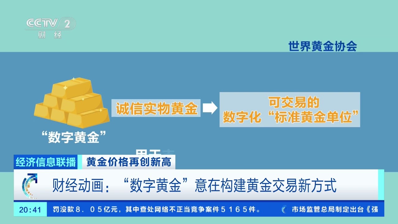 [经济信息联播]黄金价格再创新高 世界黄金协会计划推出“数字黄金” | 财经风云